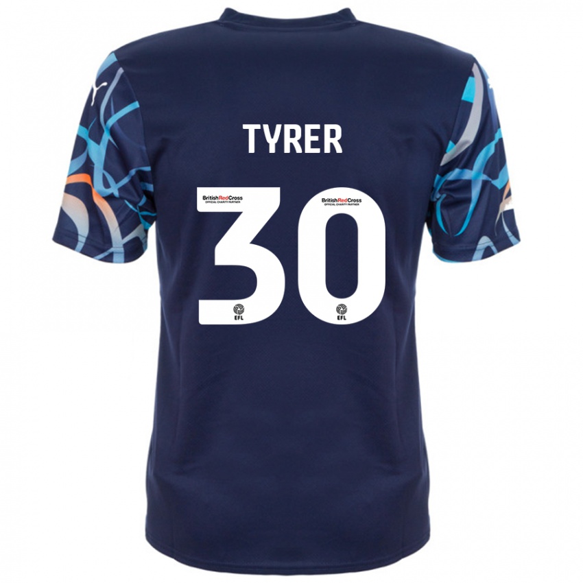 Niño Camiseta Harry Tyrer #30 Azul Marino 2ª Equipación 2024/25 La Camisa México