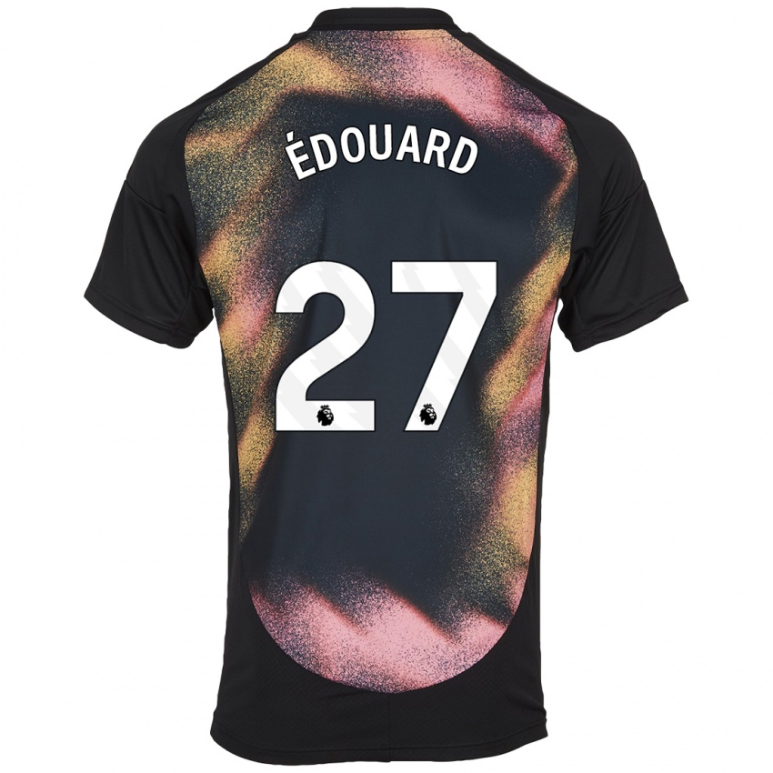 Niño Camiseta Odsonne Edouard #27 Negro Blanco 2ª Equipación 2024/25 La Camisa México