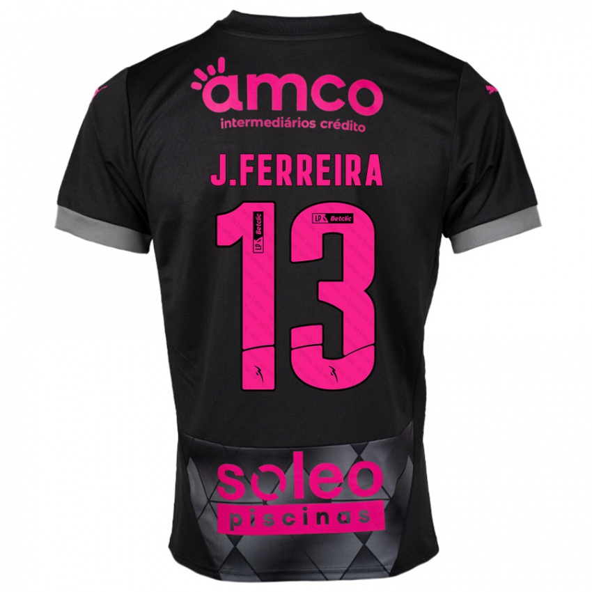 Niño Camiseta João Ferreira #13 Negro Rosa 2ª Equipación 2024/25 La Camisa México