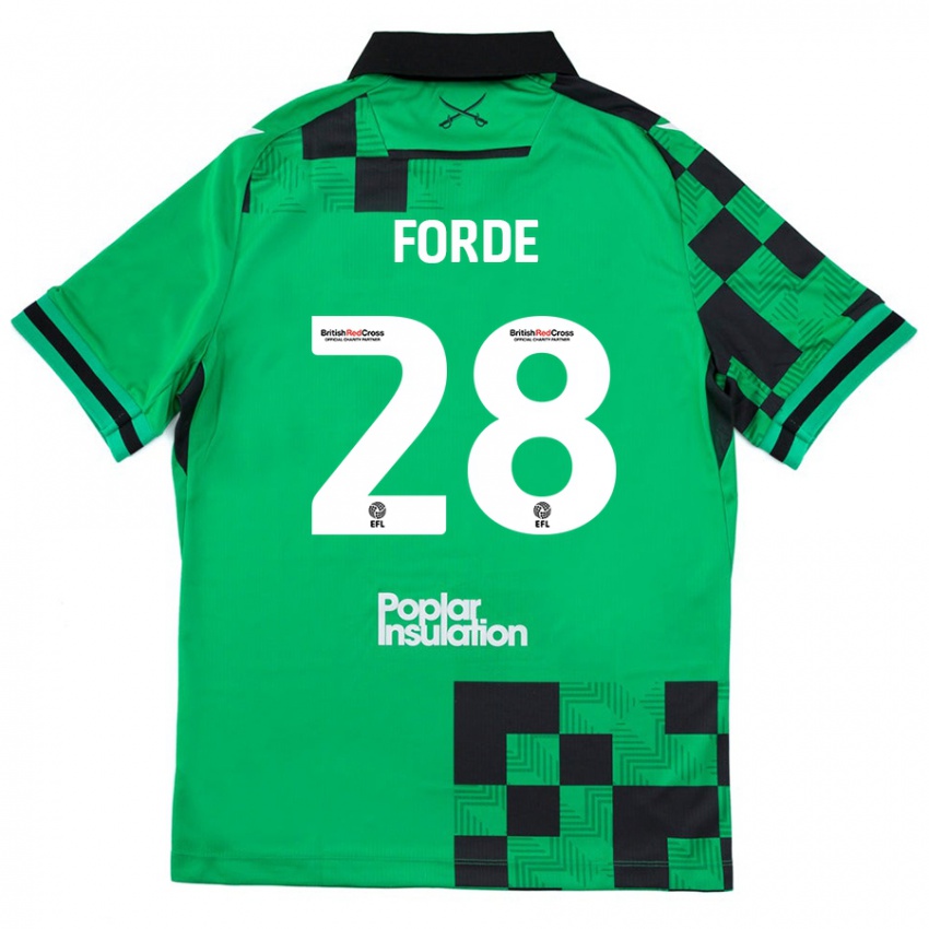 Niño Camiseta Shaqai Forde #28 Verde Negro 2ª Equipación 2024/25 La Camisa México