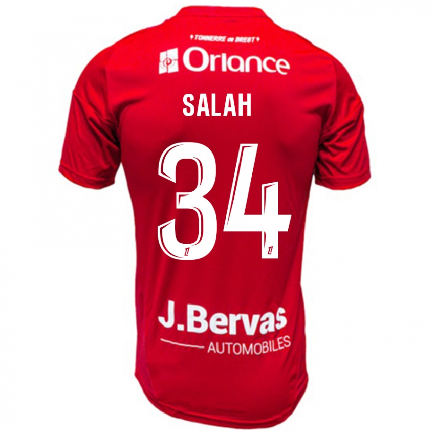 Niño Camiseta Ibrahim Salah #34 Rojo Blanco 1ª Equipación 2024/25 La Camisa México