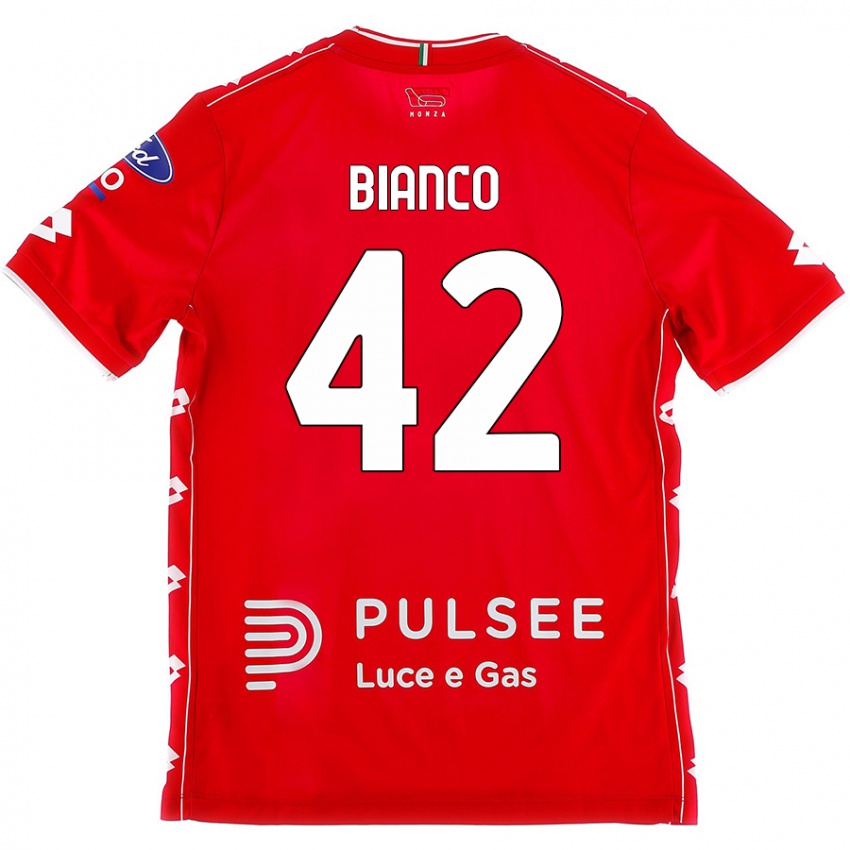 Niño Camiseta Alessandro Bianco #42 Rojo Blanco 1ª Equipación 2024/25 La Camisa México