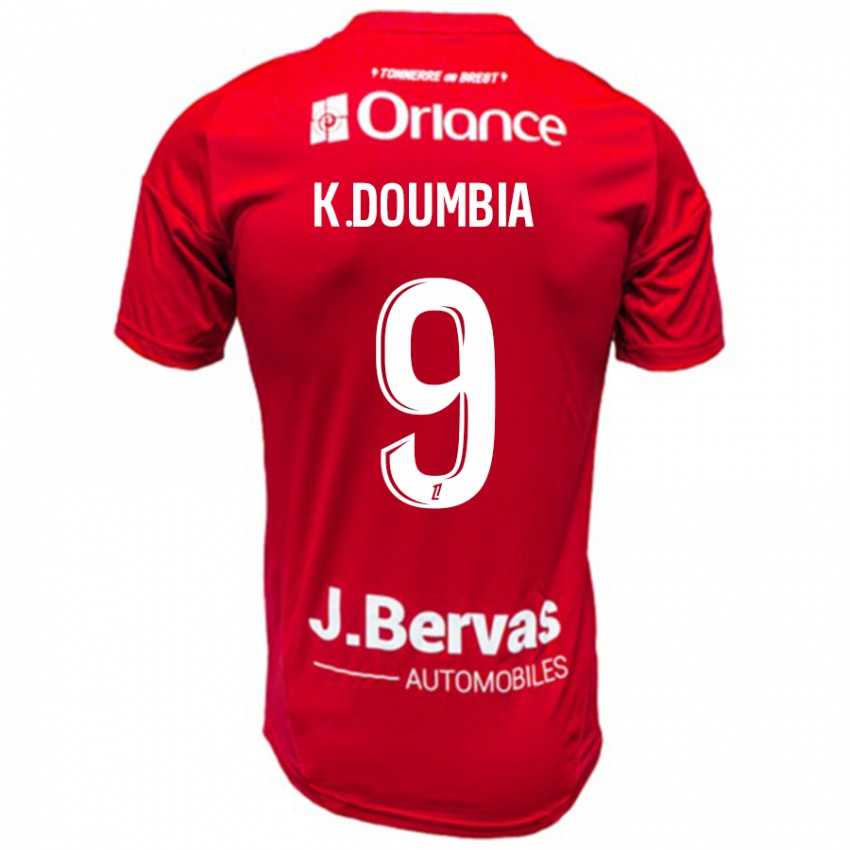 Niño Camiseta Kamory Doumbia #9 Rojo Blanco 1ª Equipación 2024/25 La Camisa México