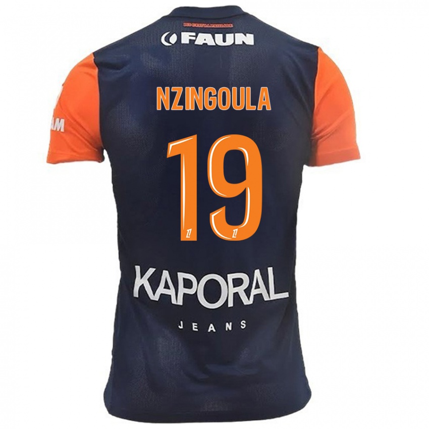 Niño Camiseta Rabby Nzingoula #19 Azul Marino Naranja 1ª Equipación 2024/25 La Camisa México