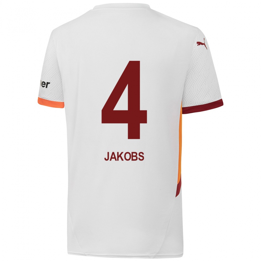 Niño Camiseta Ismail Jakobs #4 Blanco Amarillo Rojo 2ª Equipación 2024/25 La Camisa México