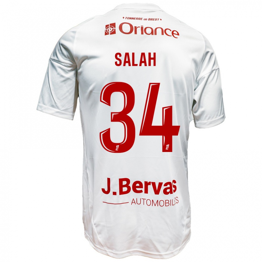 Niño Camiseta Ibrahim Salah #34 Blanco Rojo 2ª Equipación 2024/25 La Camisa México