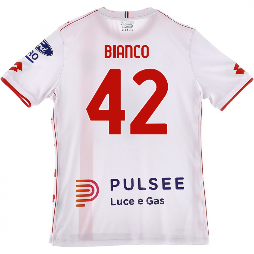 Niño Camiseta Alessandro Bianco #42 Blanco Rojo 2ª Equipación 2024/25 La Camisa México