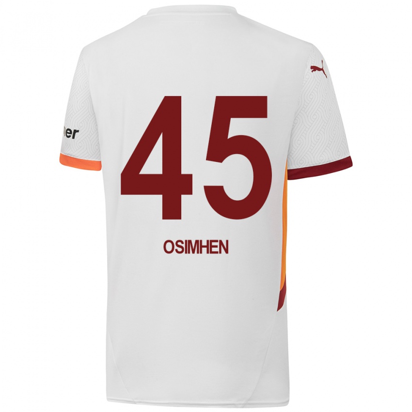 Niño Camiseta Victor Osimhen #45 Blanco Amarillo Rojo 2ª Equipación 2024/25 La Camisa México