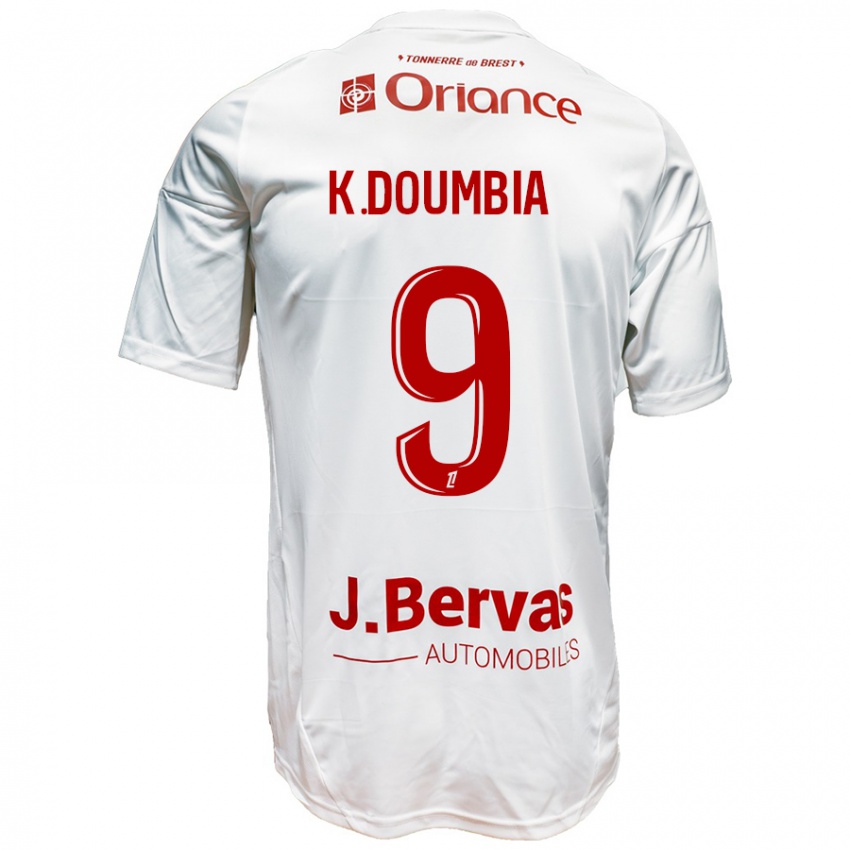 Niño Camiseta Kamory Doumbia #9 Blanco Rojo 2ª Equipación 2024/25 La Camisa México