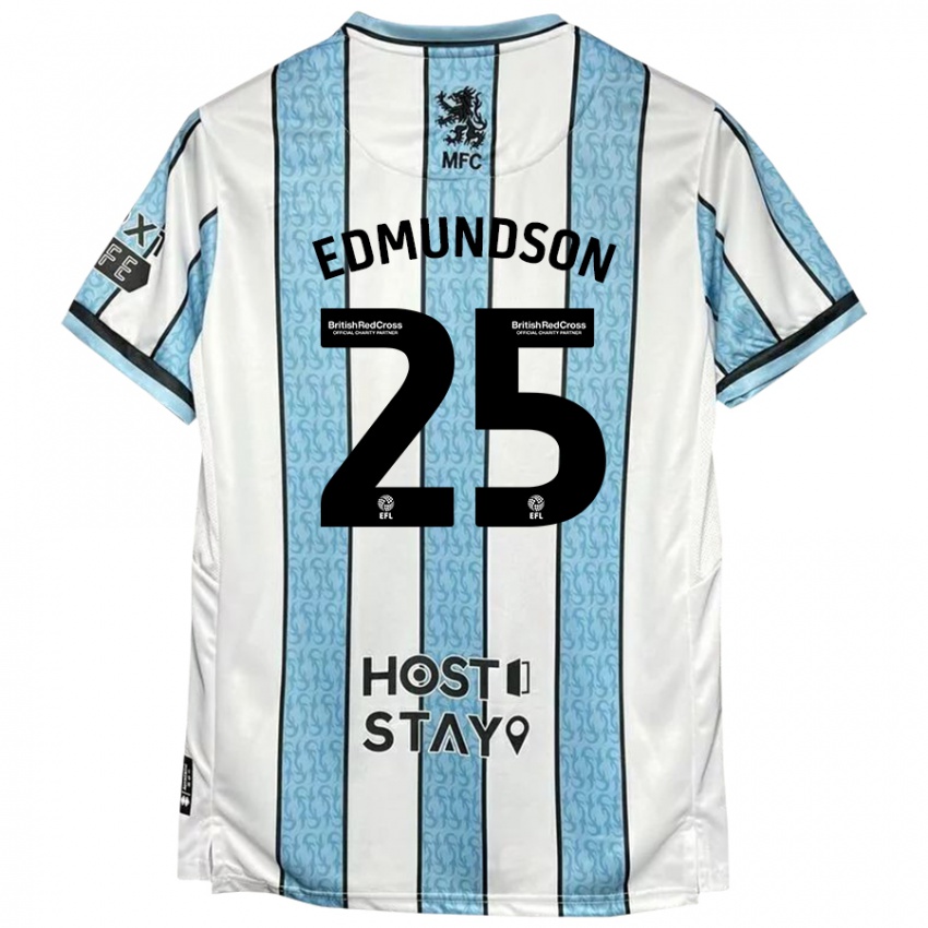 Niño Camiseta George Edmundson #25 Blanco Azul 2ª Equipación 2024/25 La Camisa México