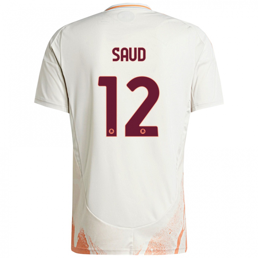 Niño Camiseta Saud Abdulhamid #12 Crema Blanco Naranja 2ª Equipación 2024/25 La Camisa México