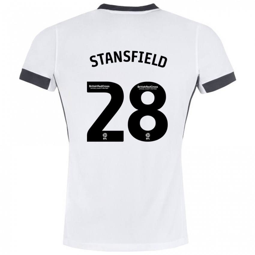 Niño Camiseta Jay Stansfield #28 Blanco Negro 2ª Equipación 2024/25 La Camisa México