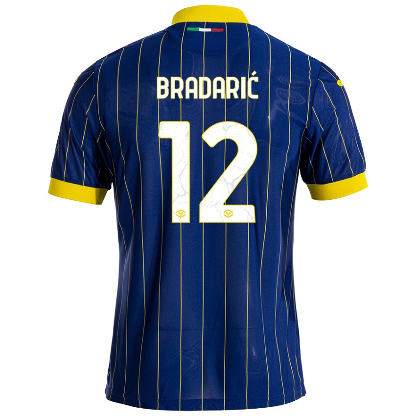 Niño Camiseta Domagoj Bradarić #12 Azul Amarillo 1ª Equipación 2024/25 La Camisa México