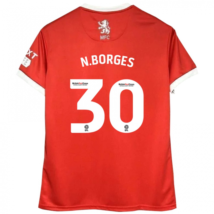 Niño Camiseta Neto Borges #30 Rojo Blanco 1ª Equipación 2024/25 La Camisa México