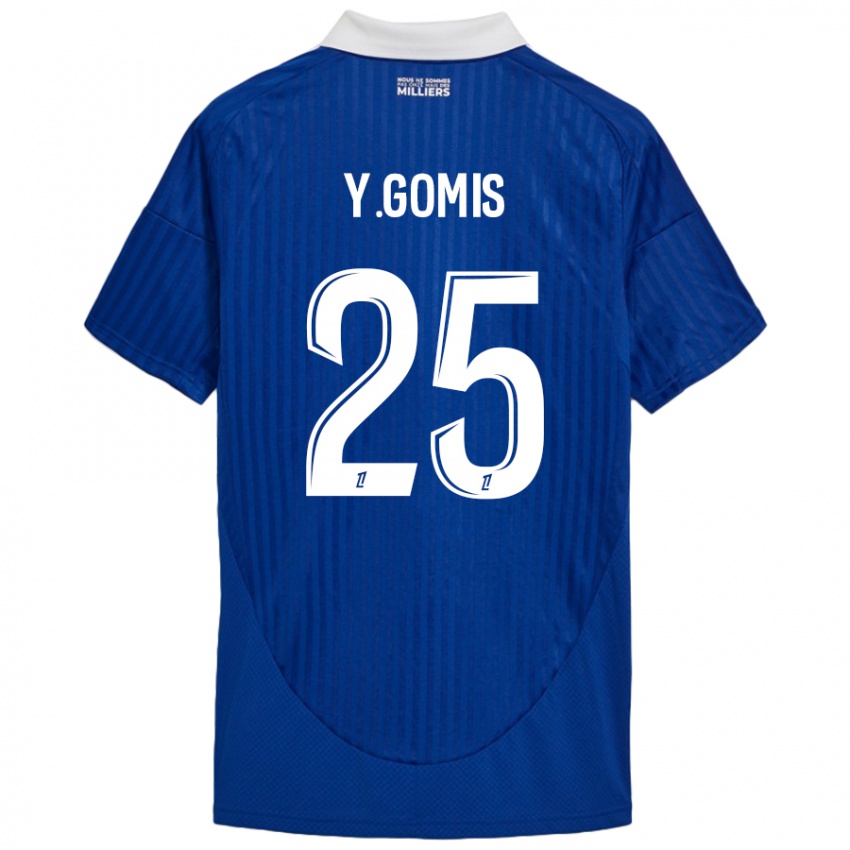 Niño Camiseta Yoni Gomis #25 Azul Blanco 1ª Equipación 2024/25 La Camisa México