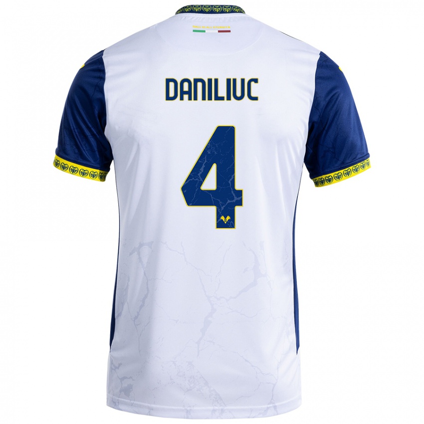 Niño Camiseta Flavius Daniliuc #4 Blanco Azul 2ª Equipación 2024/25 La Camisa México