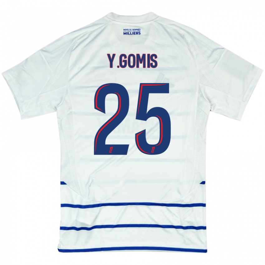 Niño Camiseta Yoni Gomis #25 Blanco Azul 2ª Equipación 2024/25 La Camisa México