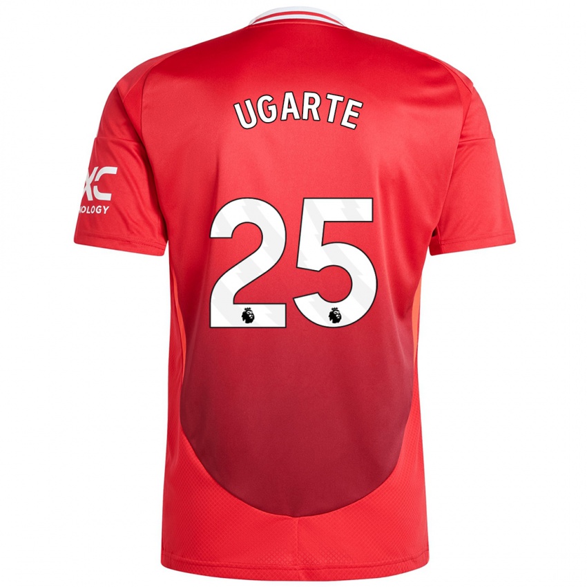 Hombre Camiseta Manuel Ugarte #25 Rojo Brillante 1ª Equipación 2024/25 La Camisa México