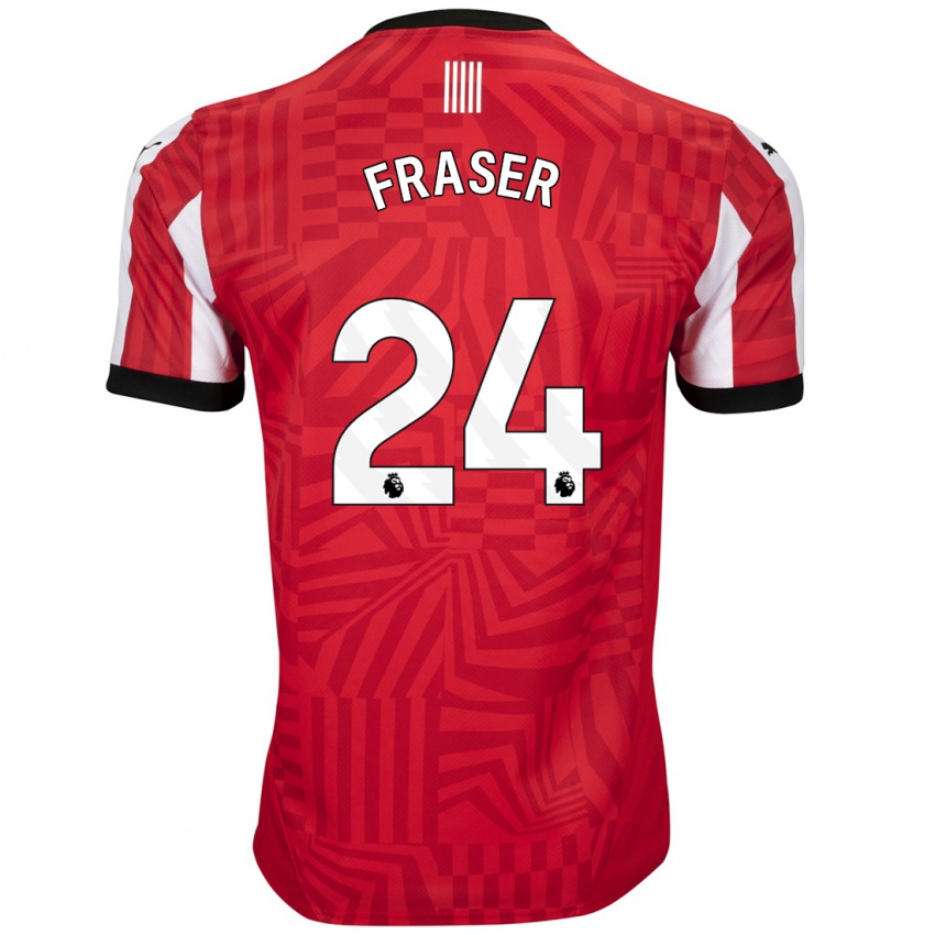 Hombre Camiseta Ryan Fraser #24 Rojo Blanco 1ª Equipación 2024/25 La Camisa México