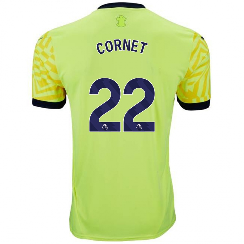 Hombre Camiseta Maxwel Cornet #22 Amarillo 2ª Equipación 2024/25 La Camisa México