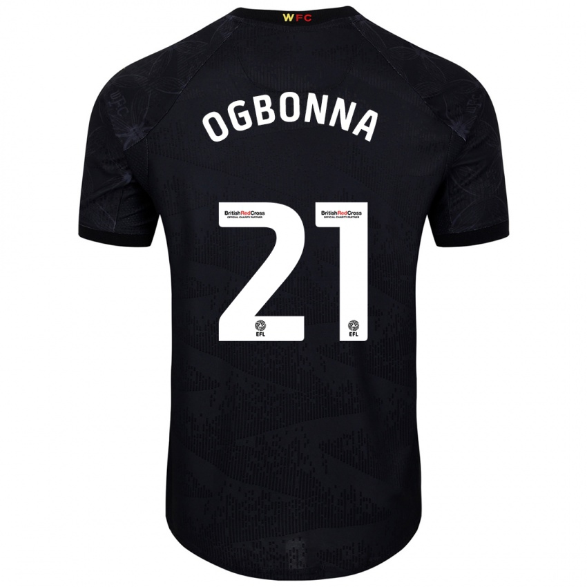 Hombre Camiseta Angelo Ogbonna #21 Negro Blanco 2ª Equipación 2024/25 La Camisa México