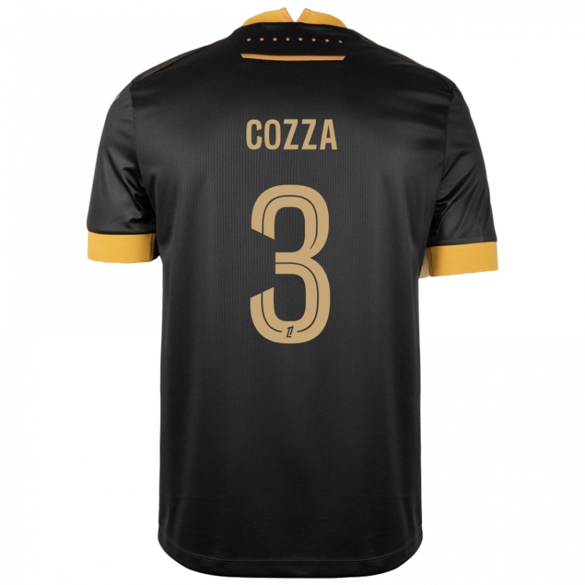 Hombre Camiseta Nicolas Cozza #3 Negro Marrón 2ª Equipación 2024/25 La Camisa México