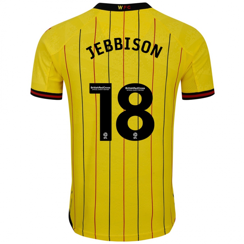 Hombre Camiseta Daniel Jebbison #18 Amarillo Negro 1ª Equipación 2024/25 La Camisa México