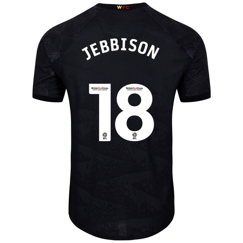 Hombre Camiseta Daniel Jebbison #18 Negro Blanco 2ª Equipación 2024/25 La Camisa México