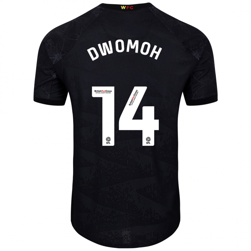 Hombre Camiseta Pierre Dwomoh #14 Negro Blanco 2ª Equipación 2024/25 La Camisa México