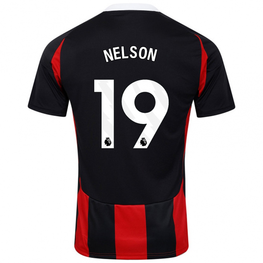 Mujer Camiseta Reiss Nelson #19 Negro Rojo 2ª Equipación 2024/25 La Camisa México