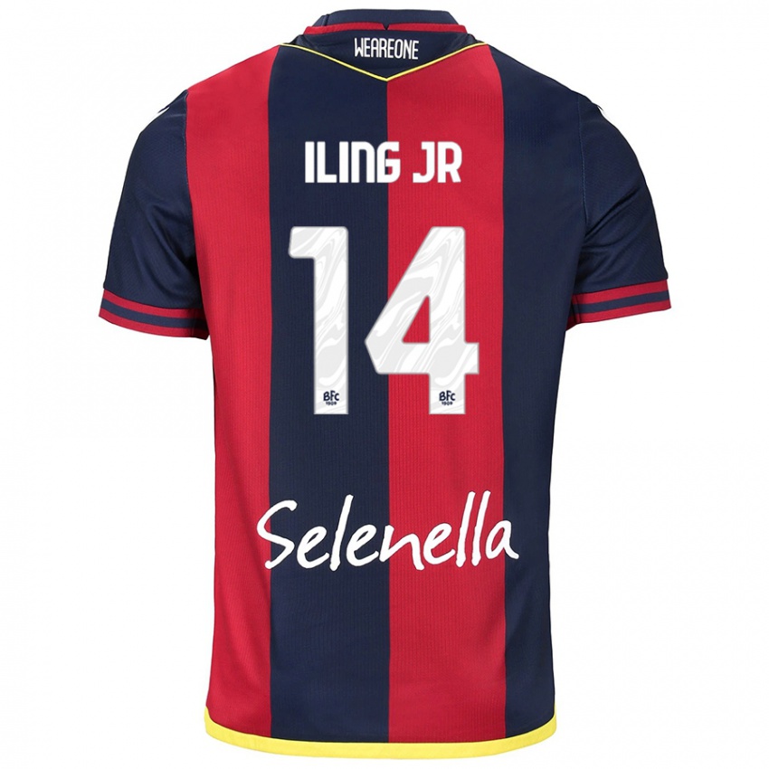 Mujer Camiseta Samuel Iling-Junior #14 Rojo Azul Real 1ª Equipación 2024/25 La Camisa México