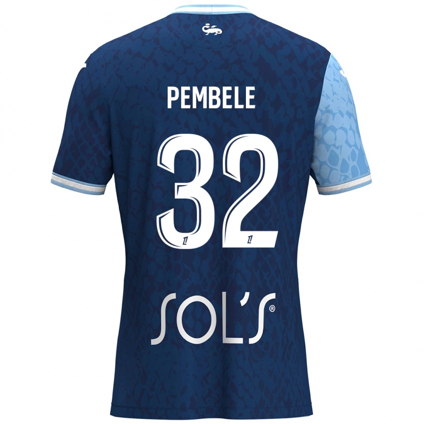 Mujer Camiseta Timothée Pembélé #32 Azul Cielo Azul Oscuro 1ª Equipación 2024/25 La Camisa México