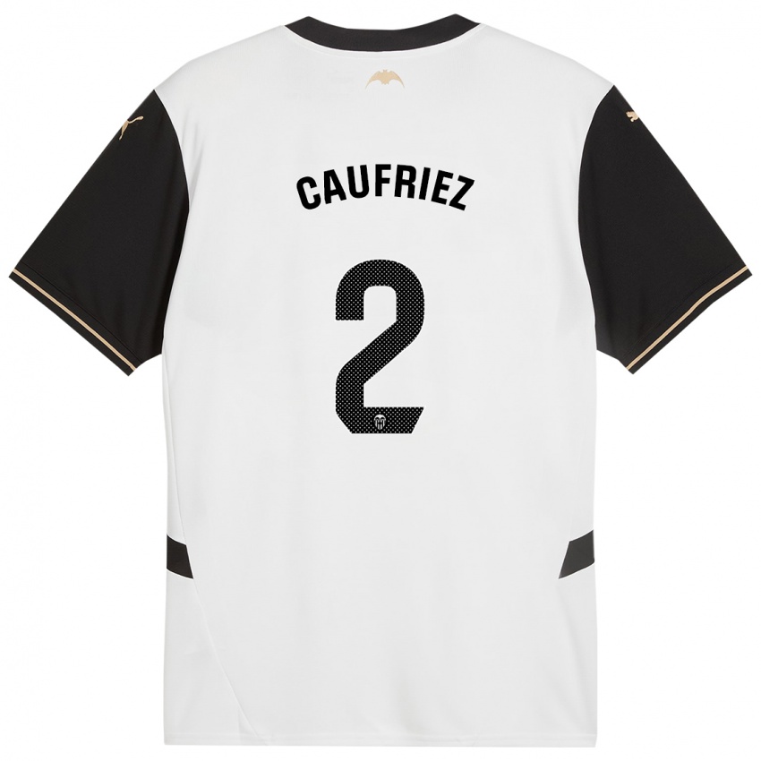 Mujer Camiseta Maximiliano Caufriez #2 Blanco Negro 1ª Equipación 2024/25 La Camisa México