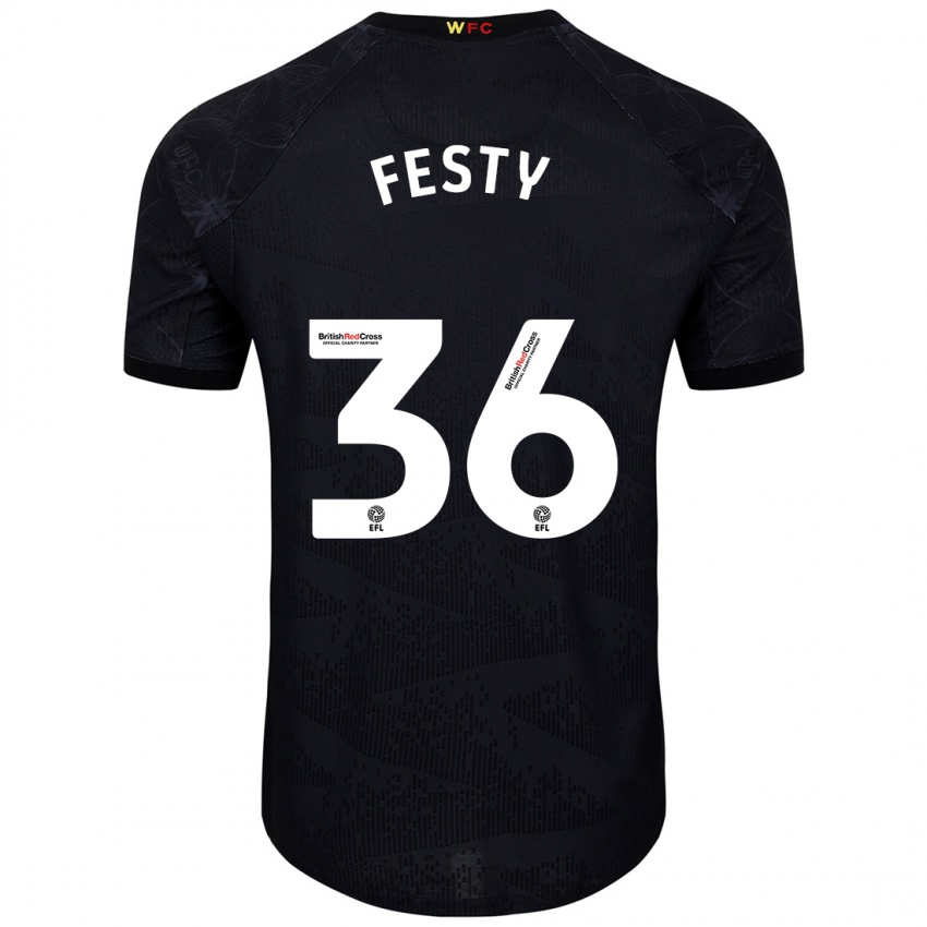 Mujer Camiseta Festy Ebosele #36 Negro Blanco 2ª Equipación 2024/25 La Camisa México