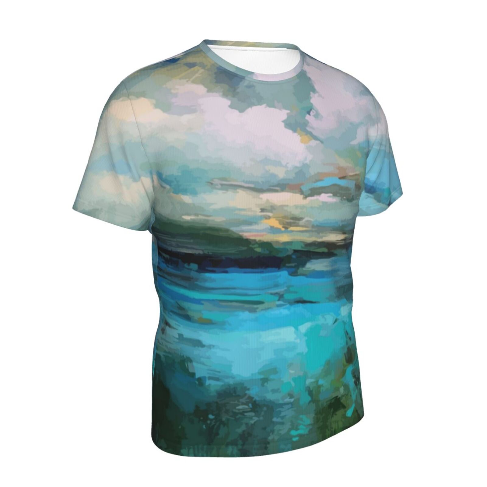 Camiseta Mexicanos Clásica Nubes Sobre Los Elementos De Pintura Del Lago