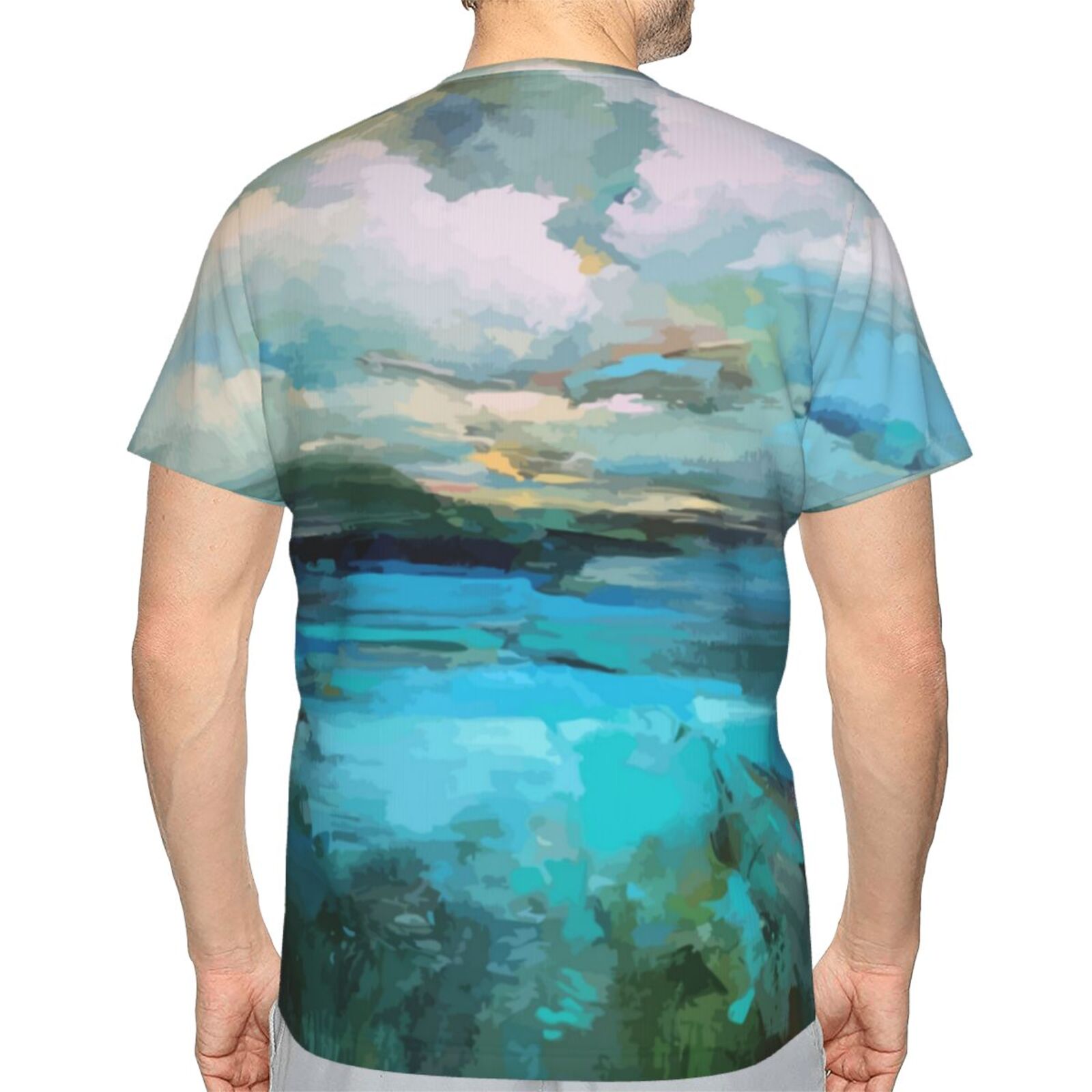 Camiseta Mexicanos Clásica Nubes Sobre Los Elementos De Pintura Del Lago